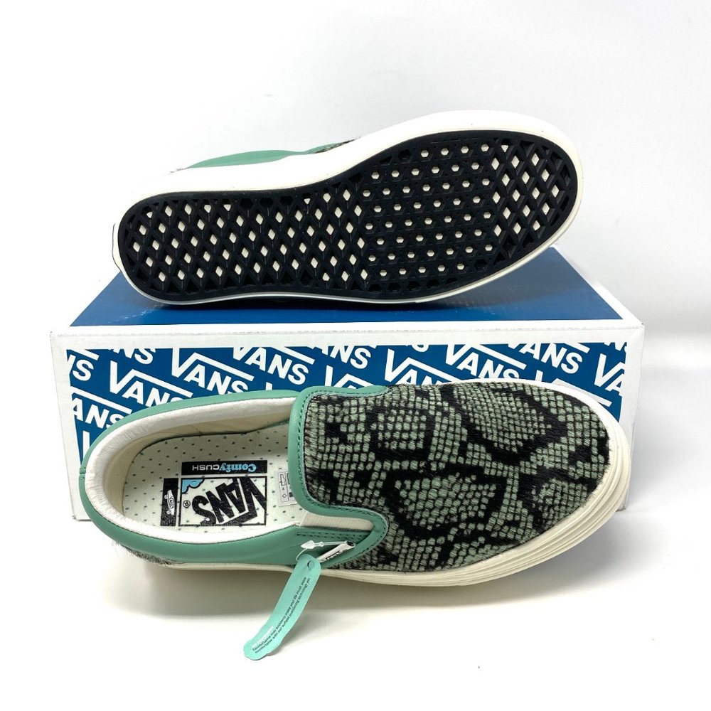 VANS PLATFORM Super Comfy Cush Crème Mint Leather Shoes Low Women's VN0A4U3I26G - Picture 3 of 11
